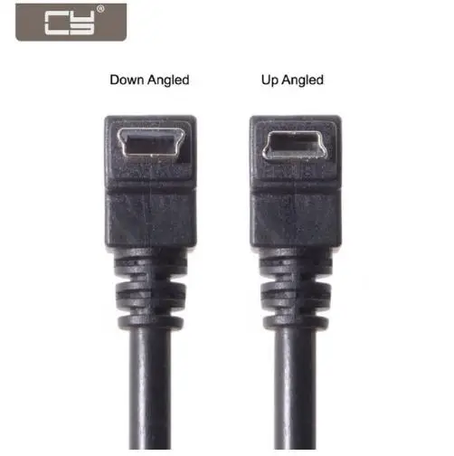 CY USB 2 0 A Тип папа до 90 градусов вверх и вниз Угловой Mini B 5pin Мужской кабель 50