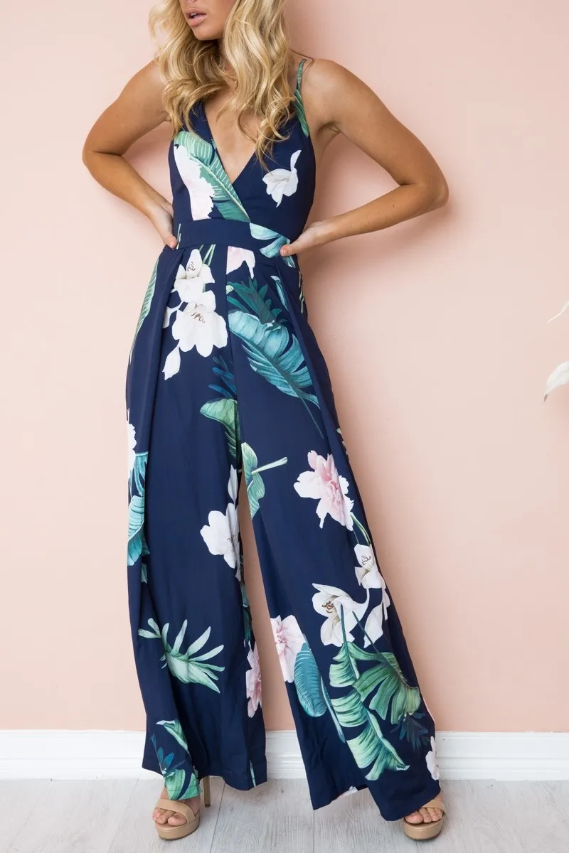 DUOUPA новые летние синий Bodycon спинки в полоску комбинезоны Для женщин пикантные
