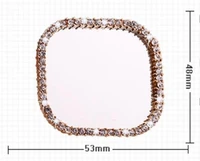 alloy buttons square of the mirror metal rhinestone button mobile phone accessory wedding diy accessory wholesale