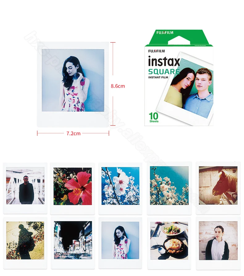 Подлинная Fujifilm Instax квадратная мгновенная пленка для Fuji SQ10 SQ6 камеры, Fujifilm смартфон поделиться SP-3 принтер, квадратный фотоальбом