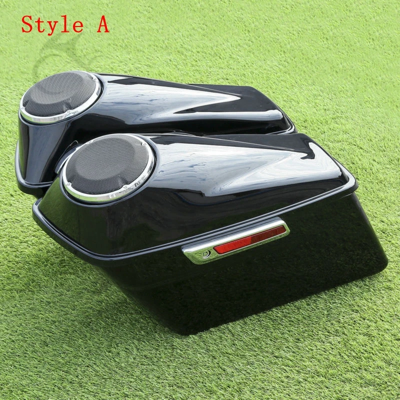 

Motorcycle 6.5" Speaker Saddle Extended Stretched Saddlebag For Harley Touring Road King Electra Street Glide FLHR FLHT 14-20