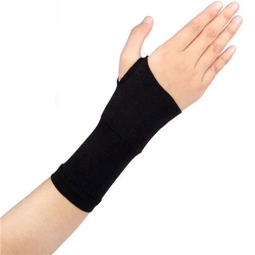 Черный Unisex1 пара удлиненное лечение артрита компрессионные перчатки для большого пальца руки запястья поддерживающие перчатки тендонит ревматоидный облегчение боли - Цвет: Черный