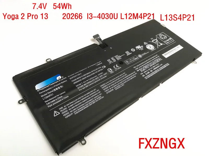 

7.4v 54wh Genuine L12M4P21 Battery for Lenovo Yoga 2 Pro 13 I3-4030U 20266 Y50-70AS-ISE L13S4P21