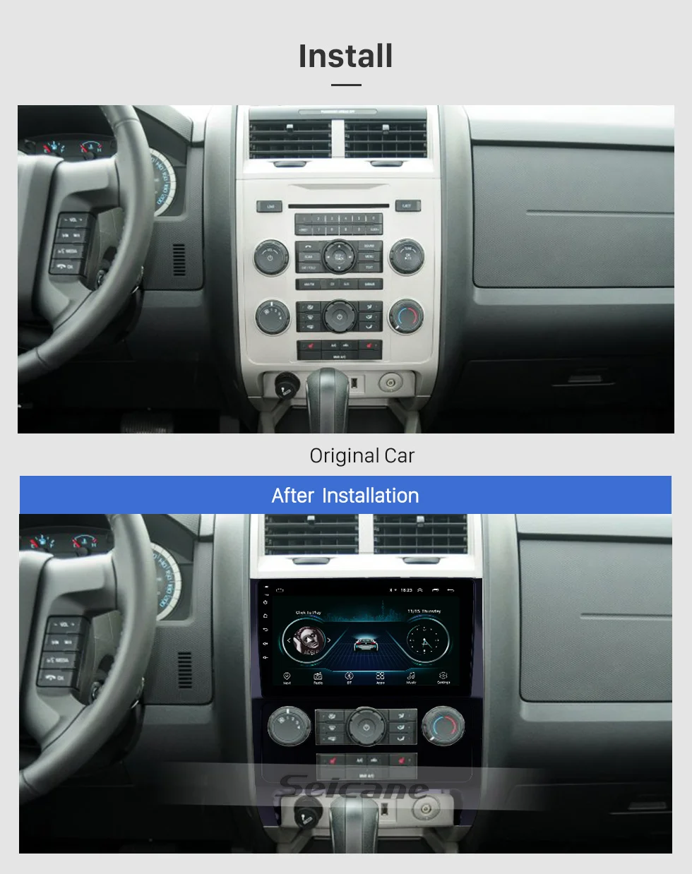 Seicane 9 дюймов Android 8,1 Автомобильный gps Navi Радио для Ford Escape 2007-2012 блок плеер Поддержка Carplay SWC 3g TPMS OBD2 DAB+ DVR
