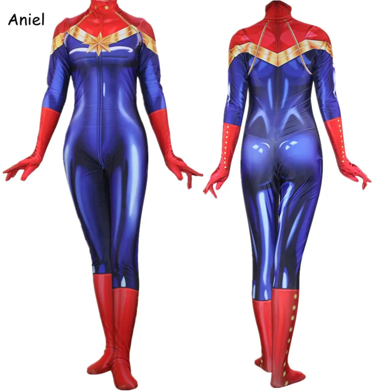 Костюмы для косплея капитана Кэрол данвера из фильма Ms Zentai боди Комбинезоны