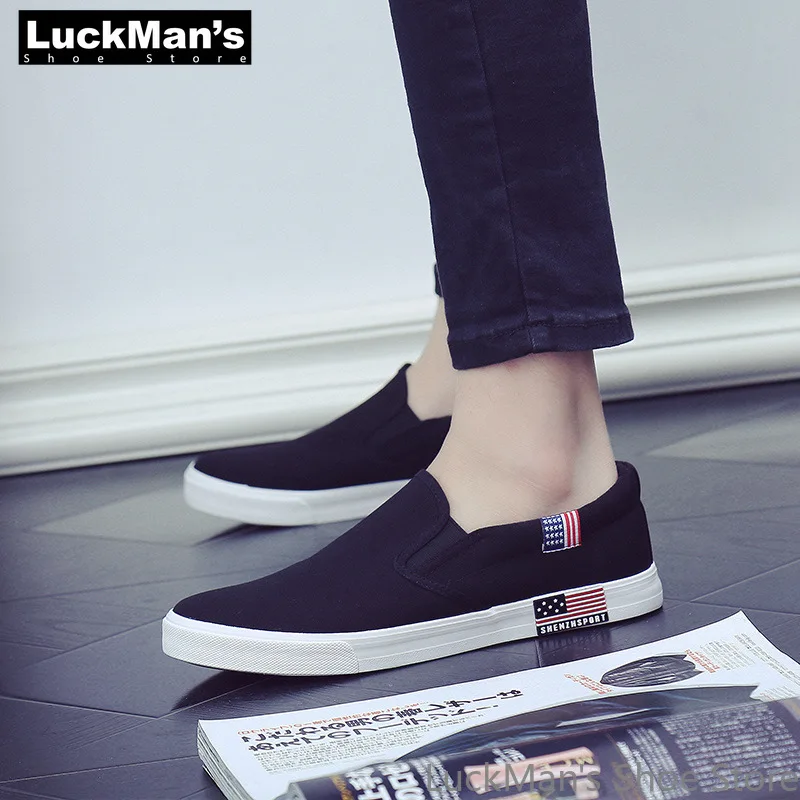 LuckMan Slip On Men Casual Shoes 2019 Spring Wholesale Fashion Mens Breathable Canvas Plus Size for | Обувь