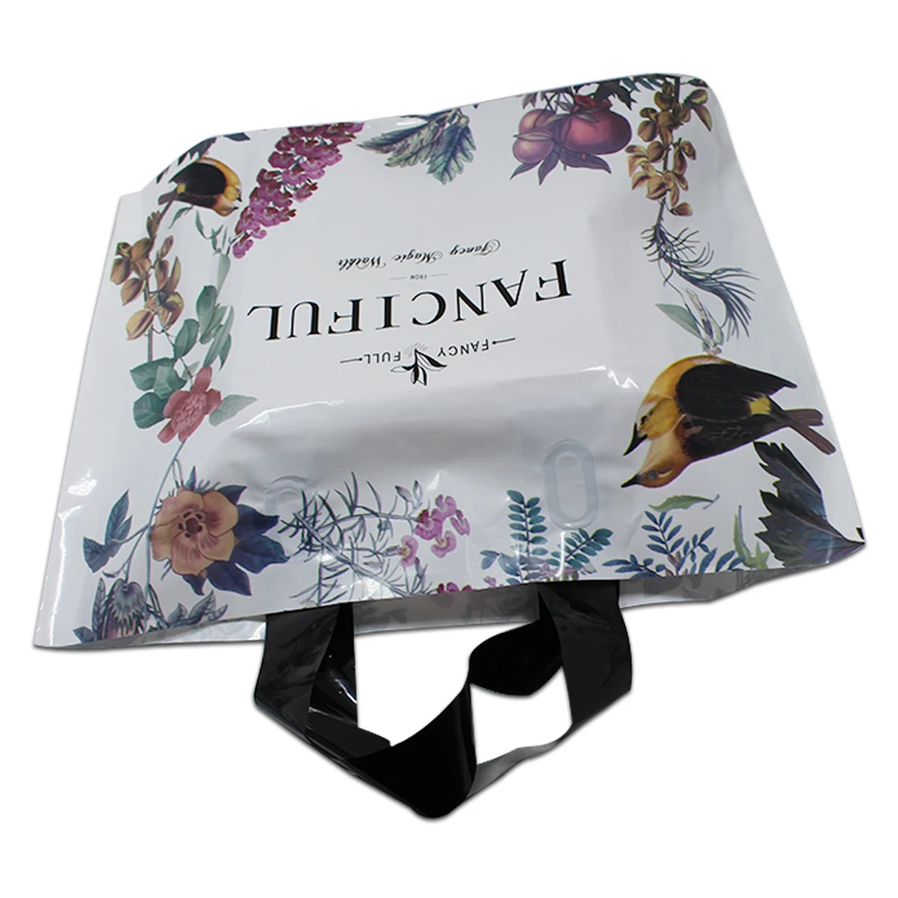 25 шт./лот розничная торговля цветная пластиковая сумка для покупок с ручкой