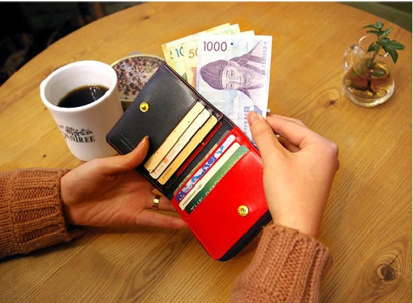 Корейский бренд Корона женские короткие мини кожаные кошельки маленький кошелек