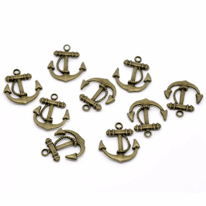 250 Шт. Бронзовый Тон Якоря Моряк Корабль Стиль Металлические Подвески Ювелирные
