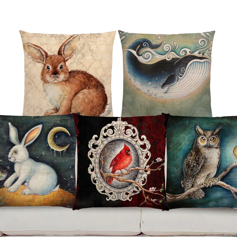 Классические Волшебные подушки в стиле ретро с животными домашний декор крутая