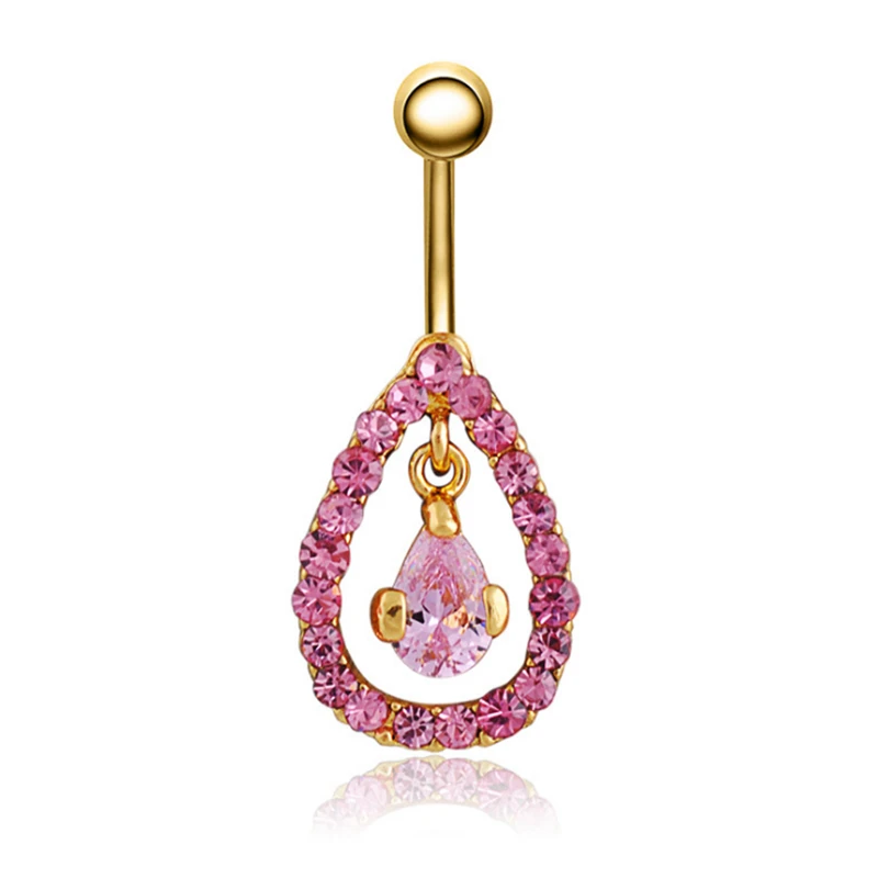 new style medical stainless steel navel piercing water drop ring fashion belly button rings sexy body jewelry |