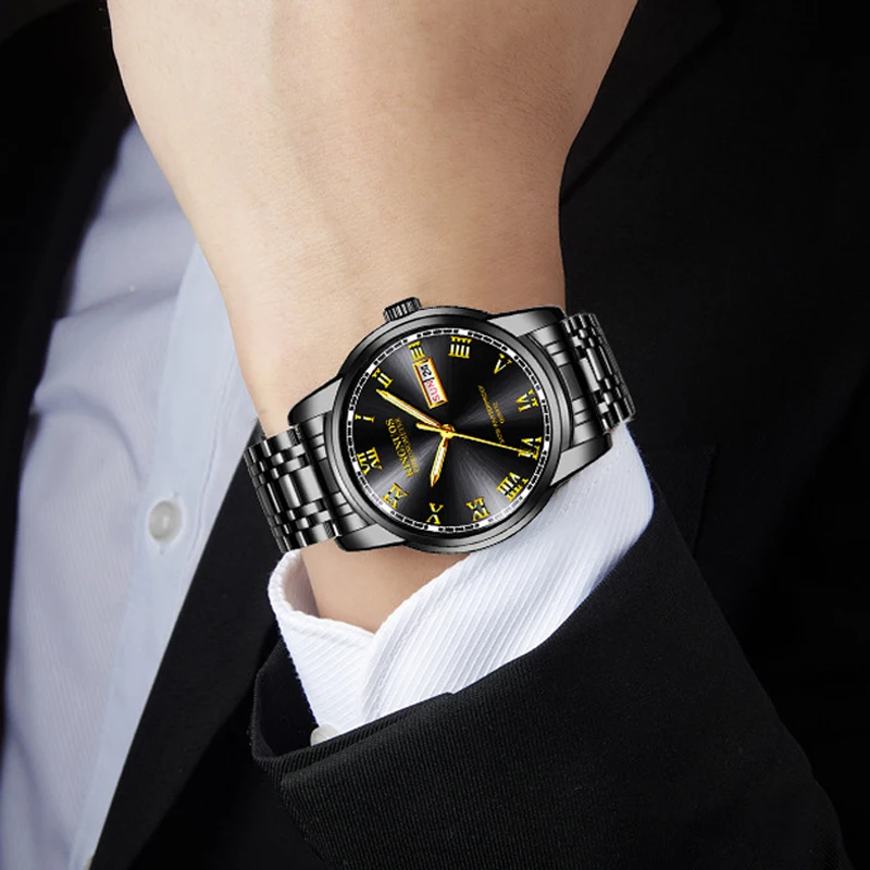 Высококачественные модные часы в стиле ретро мужские полностью стальные деловые