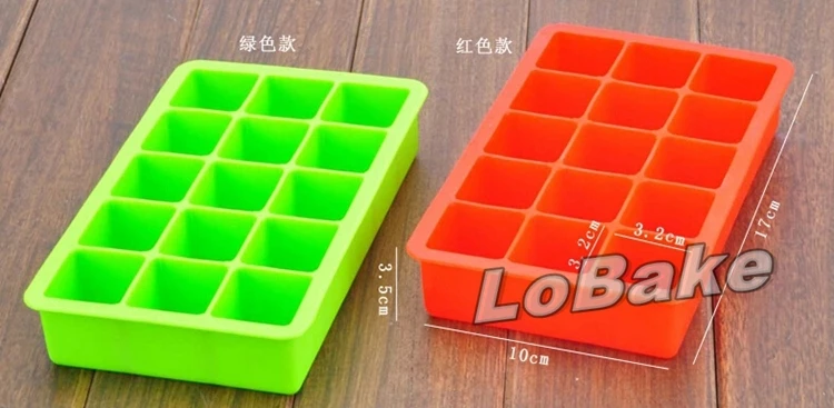 15 полостей квадратная форма силиконовая лоток для льда кремния Бар инструменты