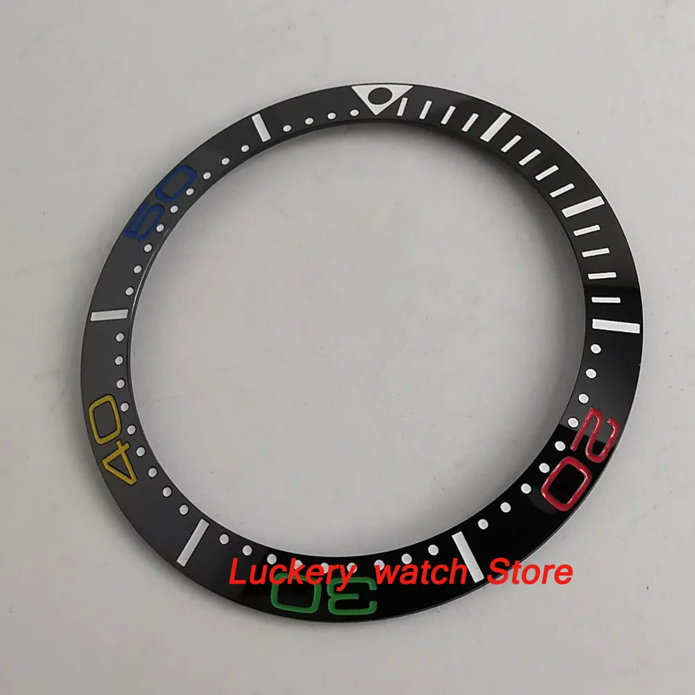 

38mm black ceramics bezel white marks fit for 40mm SUB GMT men's watch-Q38