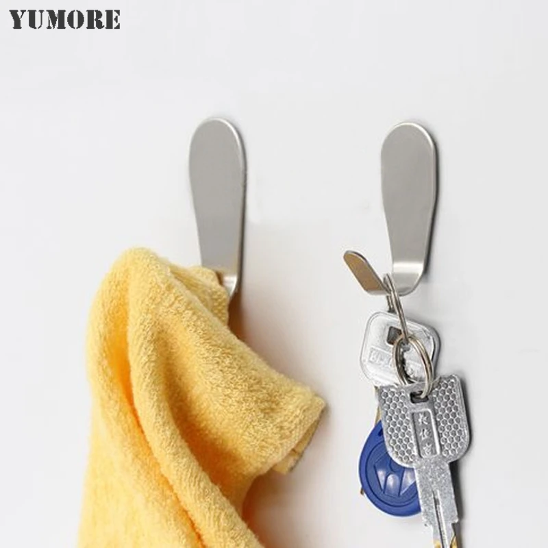 

YUMORE 100 шт. самоклеящийся крючок, крепкий прилипающий крючок для полотенец, сумок, халата, одежды, настенный крючок, дверной крючок для кухни, ...