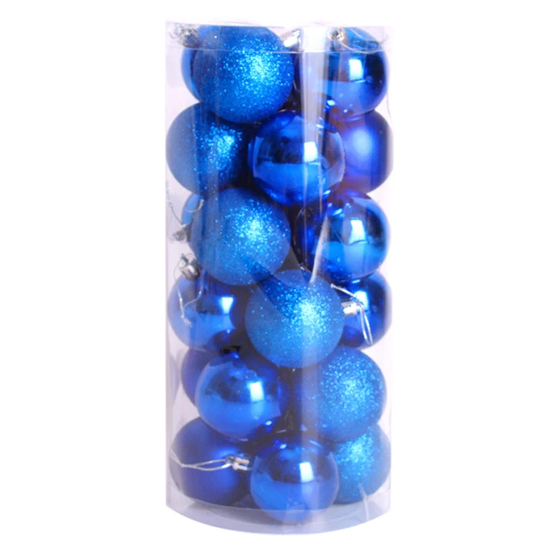 

24pcs Xmas Christmas Balls Decorative 6cm New Year Christmas Tree Decorations for Home Decor Royal Blue