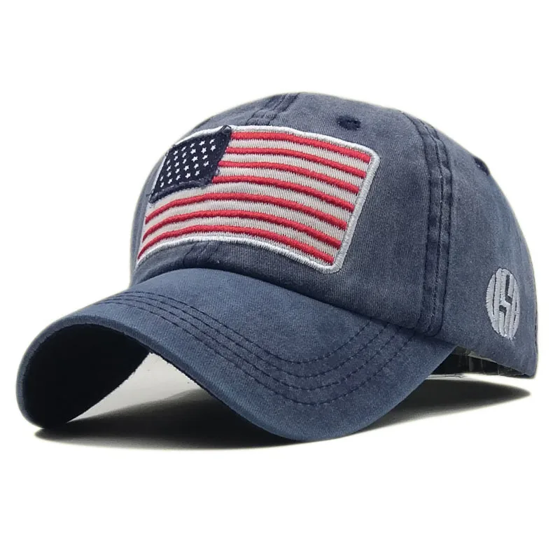 Бейсбольная кепка с вымытым флагом США для мужчин и женщин Snapback Кепка вышивкой
