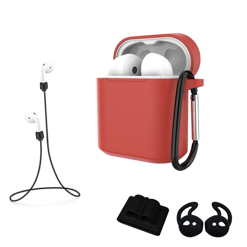red case 5sets 5 шт./компл. силиконовые Беспроводной Bluetooth футляр для наушников для Honor flypods/Honor flypods Pro/huawei FreeBuds 2 Pro вкладыши - Цвет: red case 5sets