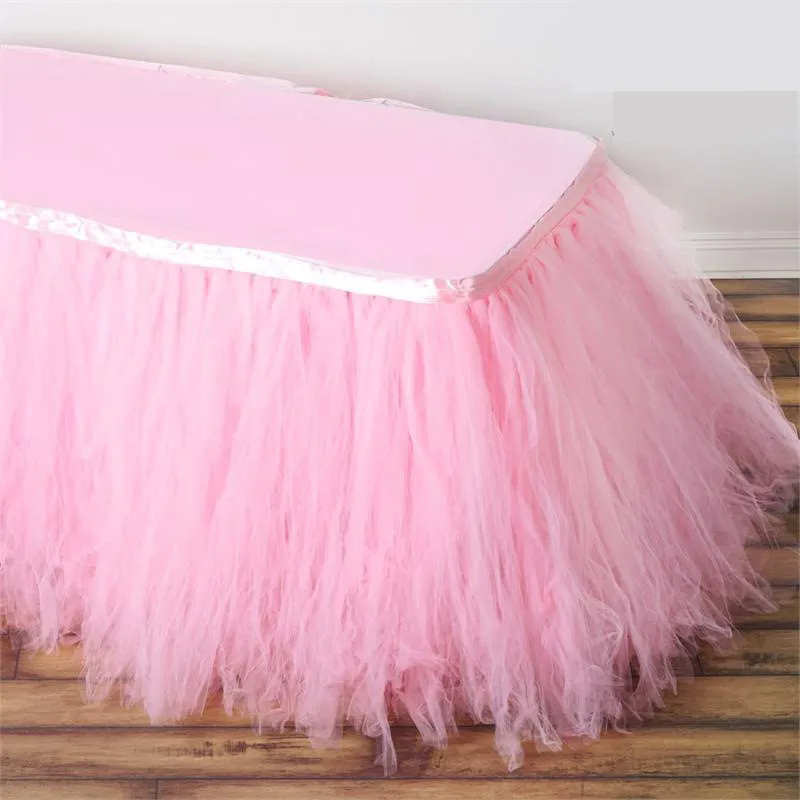 pink Горячая Милая настольная юбка DIY украшения Свадебные День рождения курица вечерние для украшения детского душа вечерние принадлежности DT56 - Цвет: pink