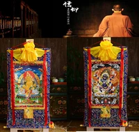 buddhist supplies 2p 87 cm thang ga art efficacious protection yellow jambhala mahakala guardian god buddha thangka painting