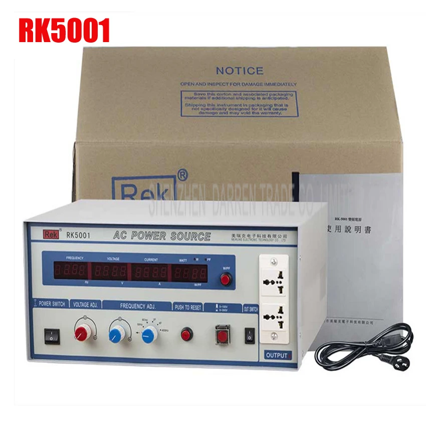 220V Variable power supply regulated Single phase frequency conversion RK5001 laboratory AC Power Source 1KW 1KVA 47Hz-63Hz |