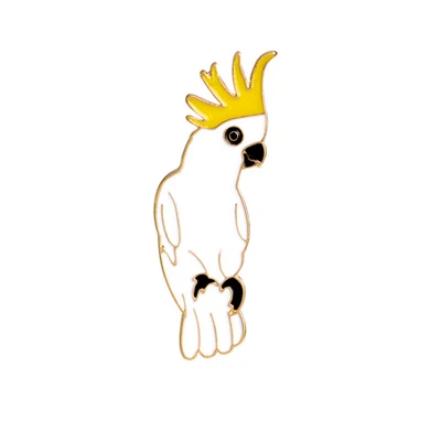parrot 1 шт мультфильм попугай Черный кот металлический значок брошки пуговицы заколки джинсовая куртка булавка ювелирные изделия бейдж-украшения для одежды нагрудные булавки - Цвет: parrot