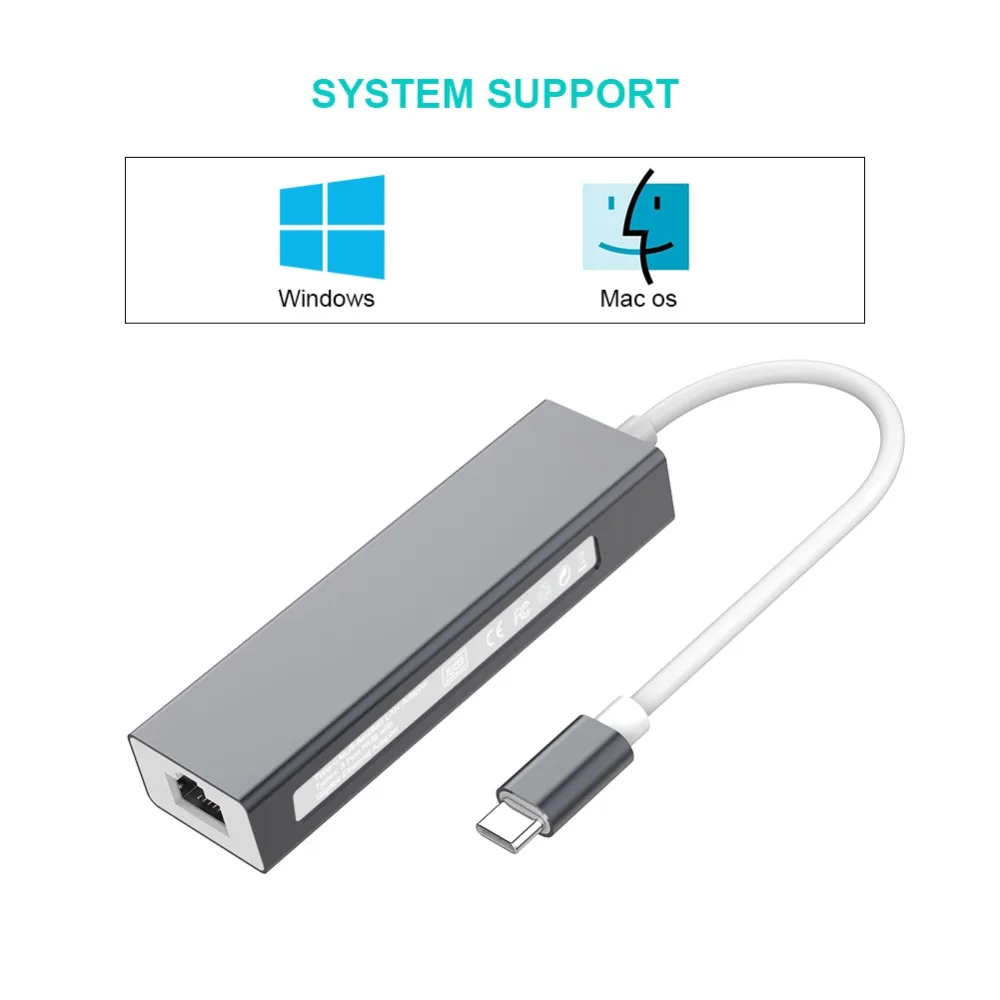 Meтранс USB 3 0 концентратор C до RJ45 гигабитная сетевая карта Ethernet с портами для MacBook