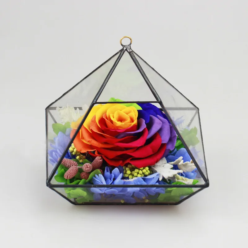 2015 Valentines Day gift ideas new import 10cm colorful glass flower of eternal life | Дом и сад