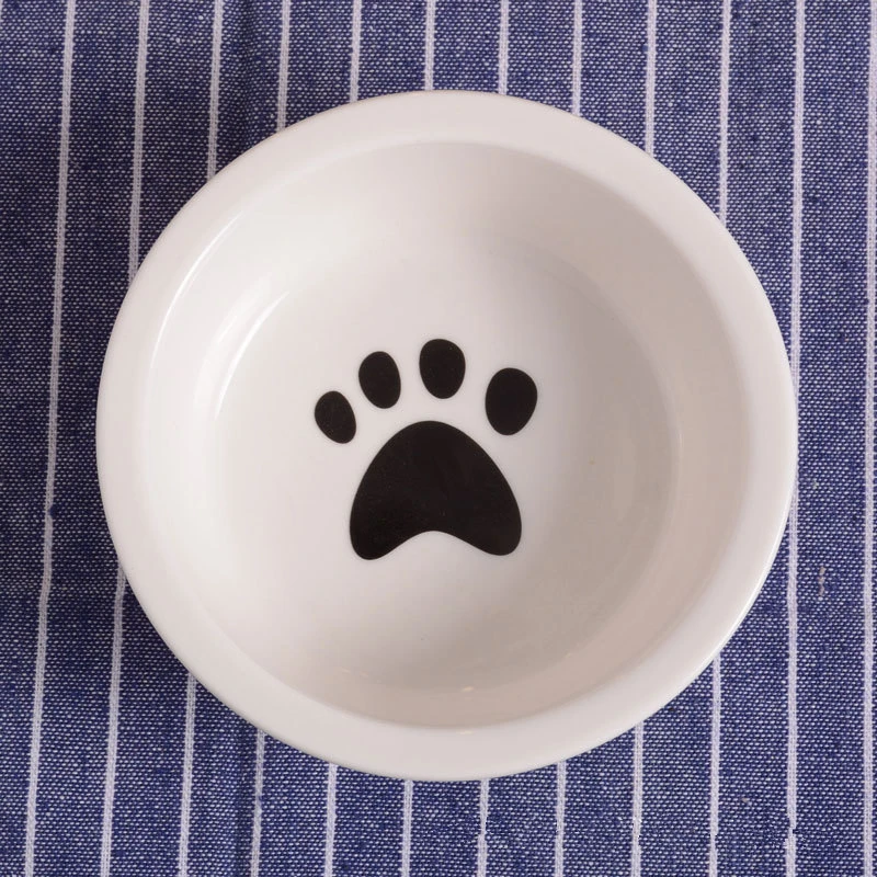 paw Pet Еда поставки Керамика чаша милый Кот чаша воды бассейна собака горшок ПЭТ Питьевая чашка для еды круглые Керамика миски-кормушки для домашних животных - Цвет: paw