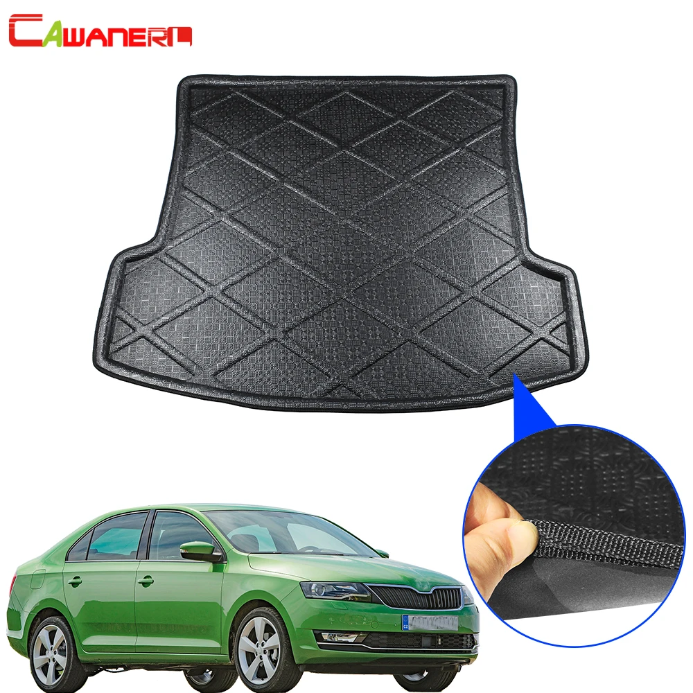 

Cawanerl Car Tray Boot Liner Floor Trunk Mat Luggage Mud Pad Cargo Protector Carpet Accessories For Skoda Rapid 2013-2018