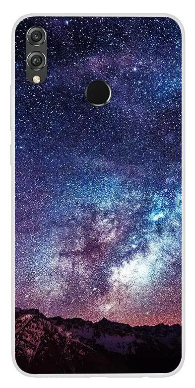 Темно-серый Чехол для Honor 8X 6,", Чехол для huawei Honor 8X, мягкий чехол из ТПУ с изображением космоса и планеты, чехол для huawei Honor 8X8 X X8, силиконовый чехол - Цвет: Темно-серый