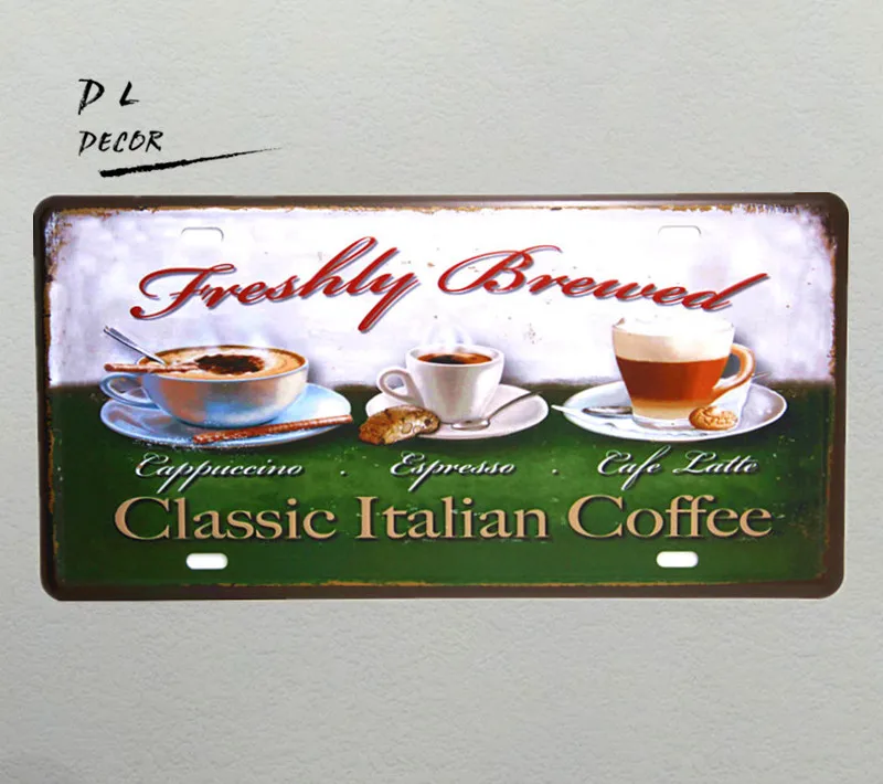 Dl классический Итальянский кофе винтажный металлический знак плакаты и принты