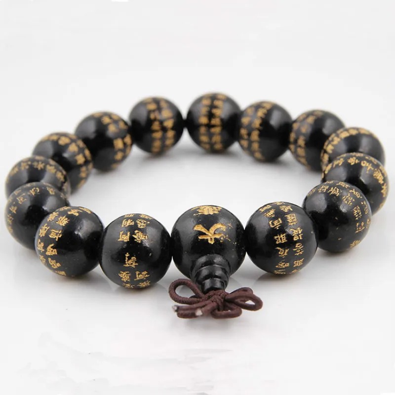 Мужской и женский браслет из деревянных бусин 15 мм великое сочувство мантра