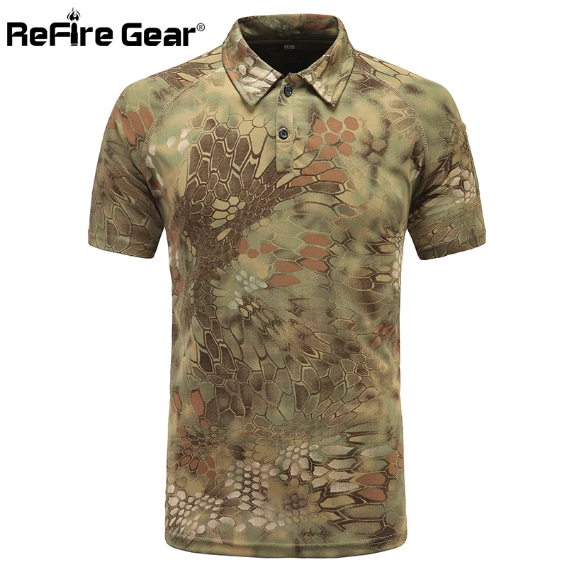 Мужская тактическая футболка ReFire Gear летняя камуфляжная дышащая в стиле милитари
