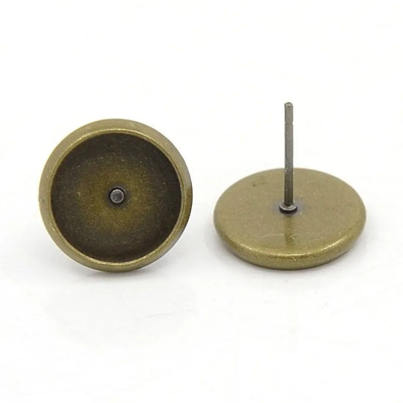 20 шт. латунные серьги-гвоздики с кабошонами наборы для самостоятельного