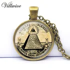 Ожерелье-чокер с винтажным символом масонов иллюминаты, с иллюстрацией под старину