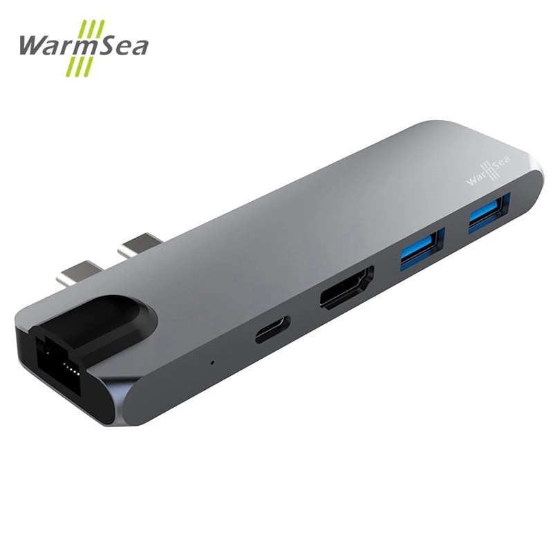 USB концентратор типа C с выходом HDMI 4K 1000 м RJ45|USB-хабы| |