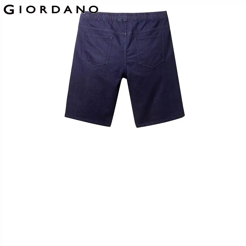 Giordano для мужчин летние тонкие джинсовые шорты мужские эластичный пояс с кулиской джинсовые шорты косые карманы смешанные ткань Бермуды