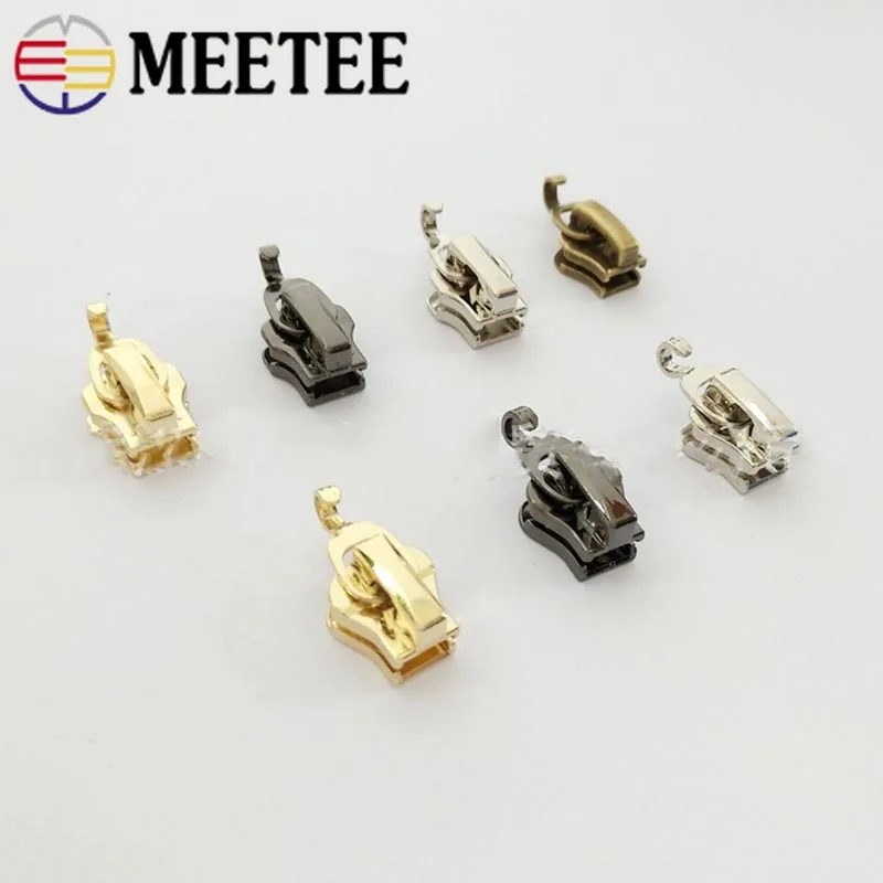 Meetee 20 шт 3#5# металлический нейлоновый, каучуковый ползунки для застежки-молнии багажная Одежда DIY фурнитура молнии Потяните ручной работы ремесла аксессуары AP568