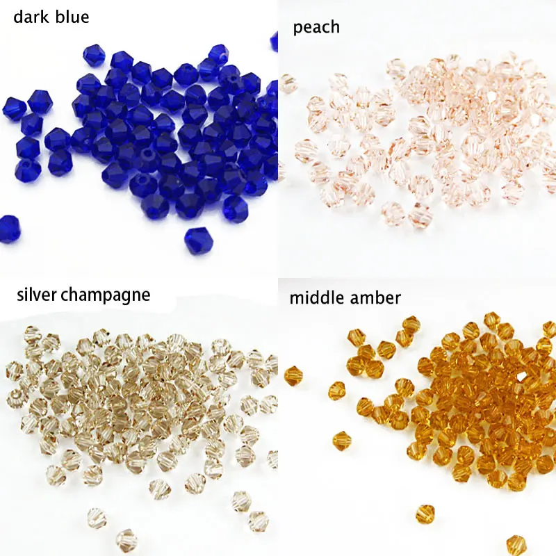 Бусины биконусные с ромбовидным кристаллом 3 8 мм 1 упаковка|beads loose|beads for diyglass beads |