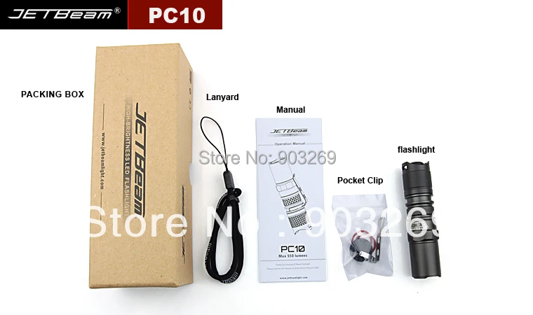 Бесплатная доставка + 1 шт. JETBeam PC10 нью cree XM L T6 CR123A фонарик 5 режима 550 люмен туризм