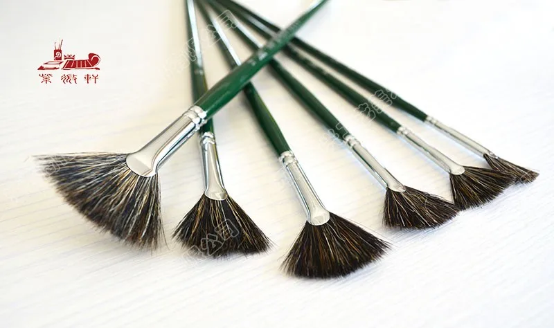 6 шт./компл. кисть для рисования в виде веера из березы и дерева|brush pen|artist oil painting