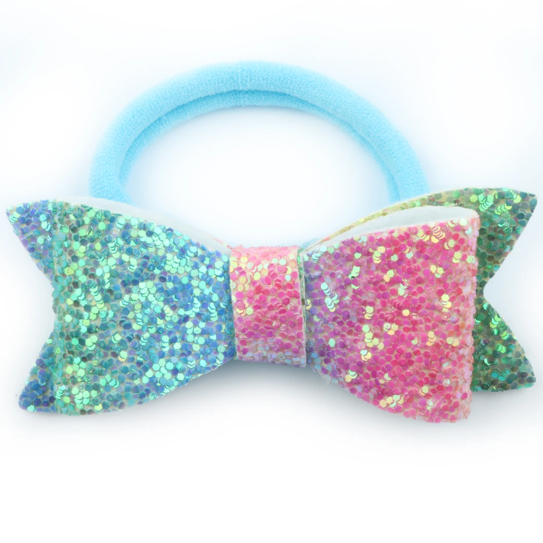 2.8inch hair bow-9 1 PC Child Hair Bow Tie Elastic Hair Band Glitter Hairbow Rope Rainbow Sequin Sparkly 3 Inch Bows Mermaid Girls Sweet Headwear - Цвет: 2.8inch hair bow-9