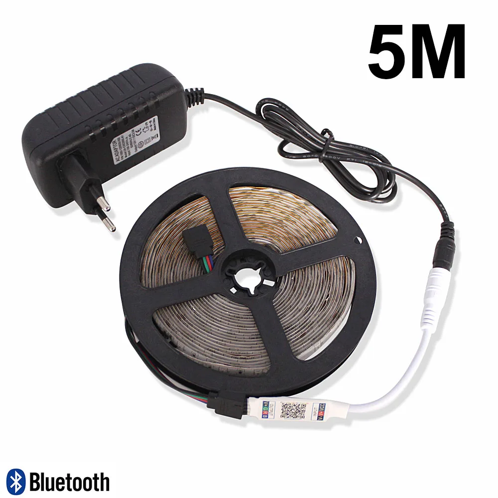 Wifi Bluetooth RGB светодиодный светильник SMD 2835 15 м 10 м светодиодный лента 12 В постоянного тока водонепроницаемая лента диод 5 м гибкий светодиодный музыкальный контроллер