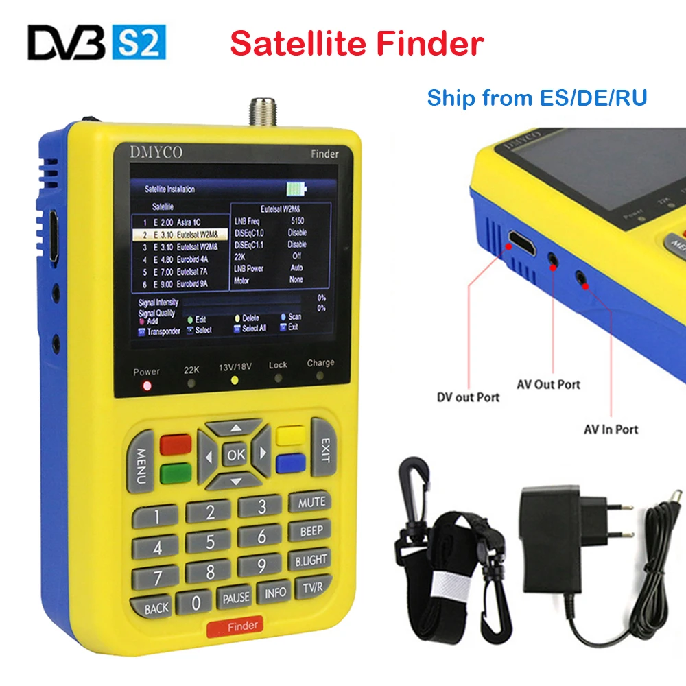 Sat Finder 1080P HD цифровой ТВ SatFinder DVB S2 FTA спутниковый метр с ЖК экраном MPEG 2 4 Satelite