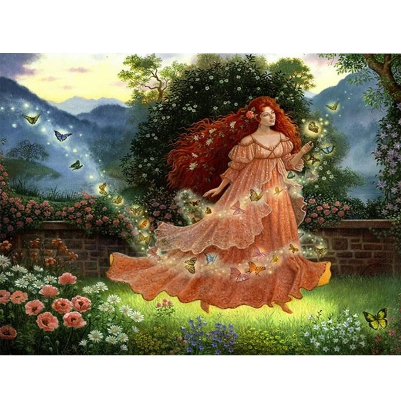 

5D Diamond Painting DIY Full Drill Diamond Embroidery Princess Forest Fairy Pattern Cross Stitch Stickers Mosaic Drill icons