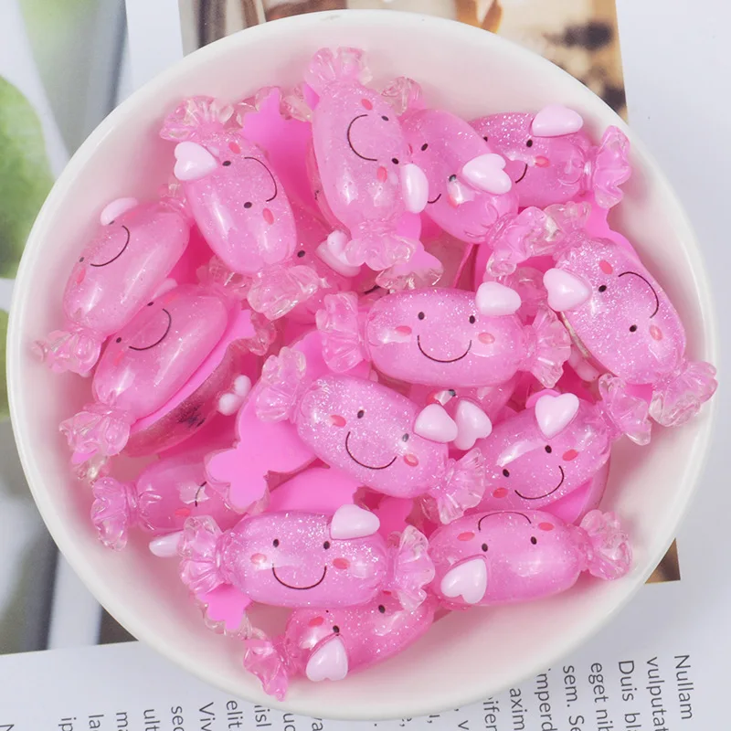 10 шт. принт с героями мультфильмов Kawaii конфеты плоской задней частью кабошоны из