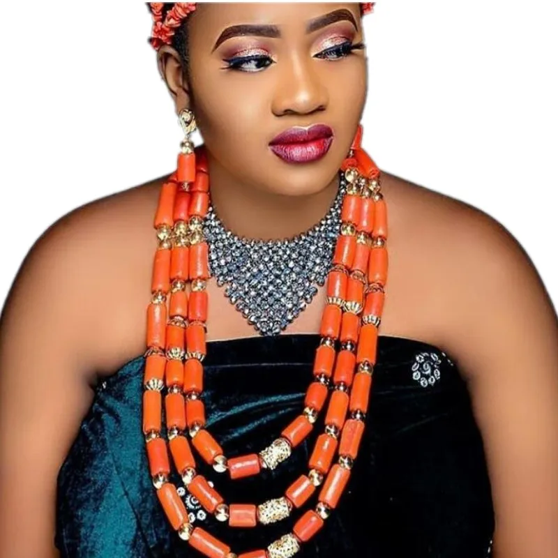 Африканские бусы ювелирный набор большой костюм из шаров золотые украшения