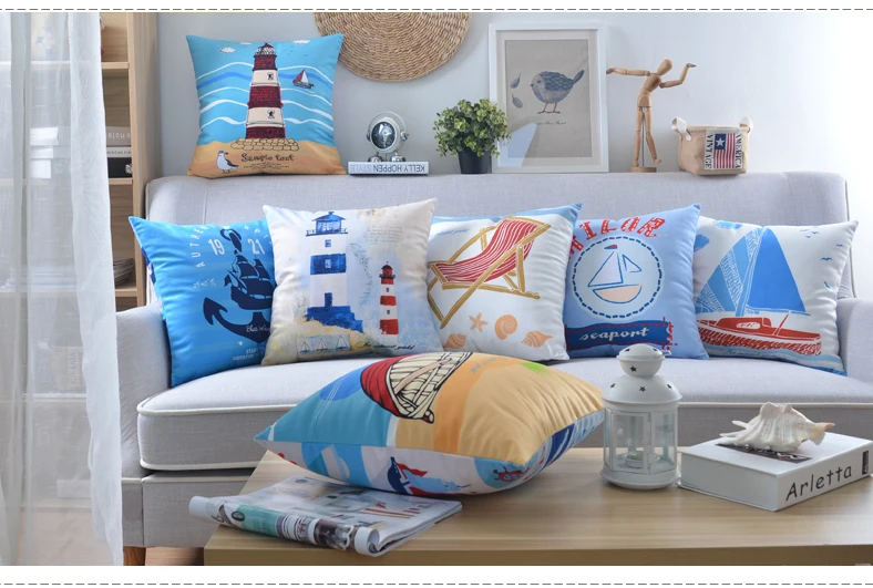 Декоративные подушки для диванов в морском стиле декоративные якоря подушка