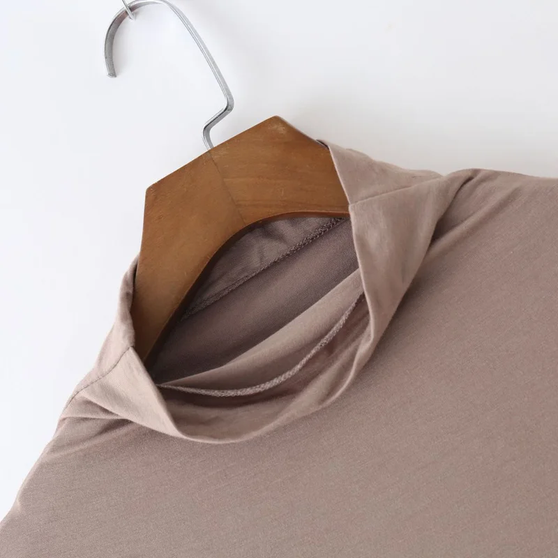 LERFEY с высоким плотно облегающим шею воротником Slim Fit Футболка спецодежды офисные